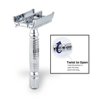 Twist-to-Open Butterfly Razor – stainless steel safety razor